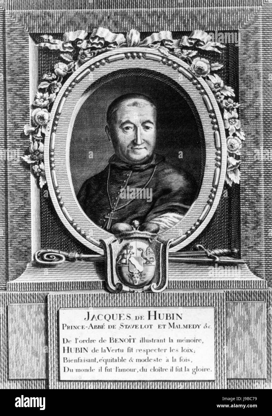 Stavelot Prinz Abt Jacques de Hubin Stockfoto