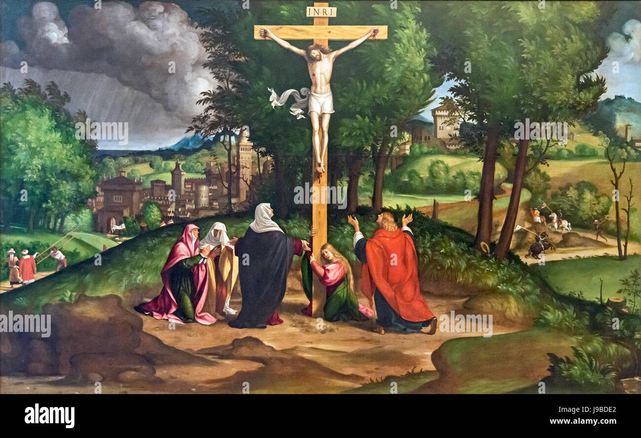 Accademia Kreuzigung von Andrea Previtali Stockfoto