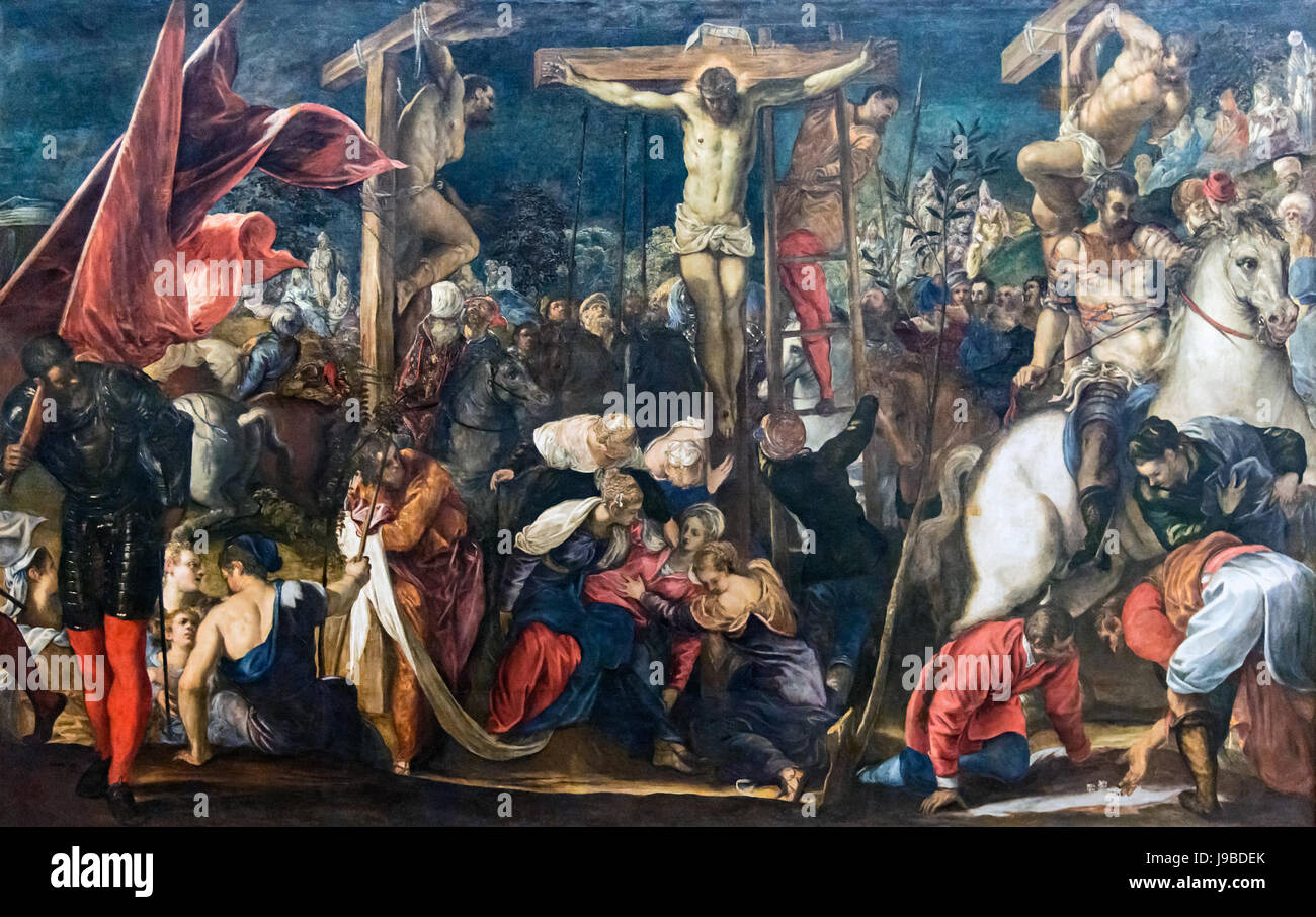 Accademia Kreuzigung von Tintoretto Stockfoto