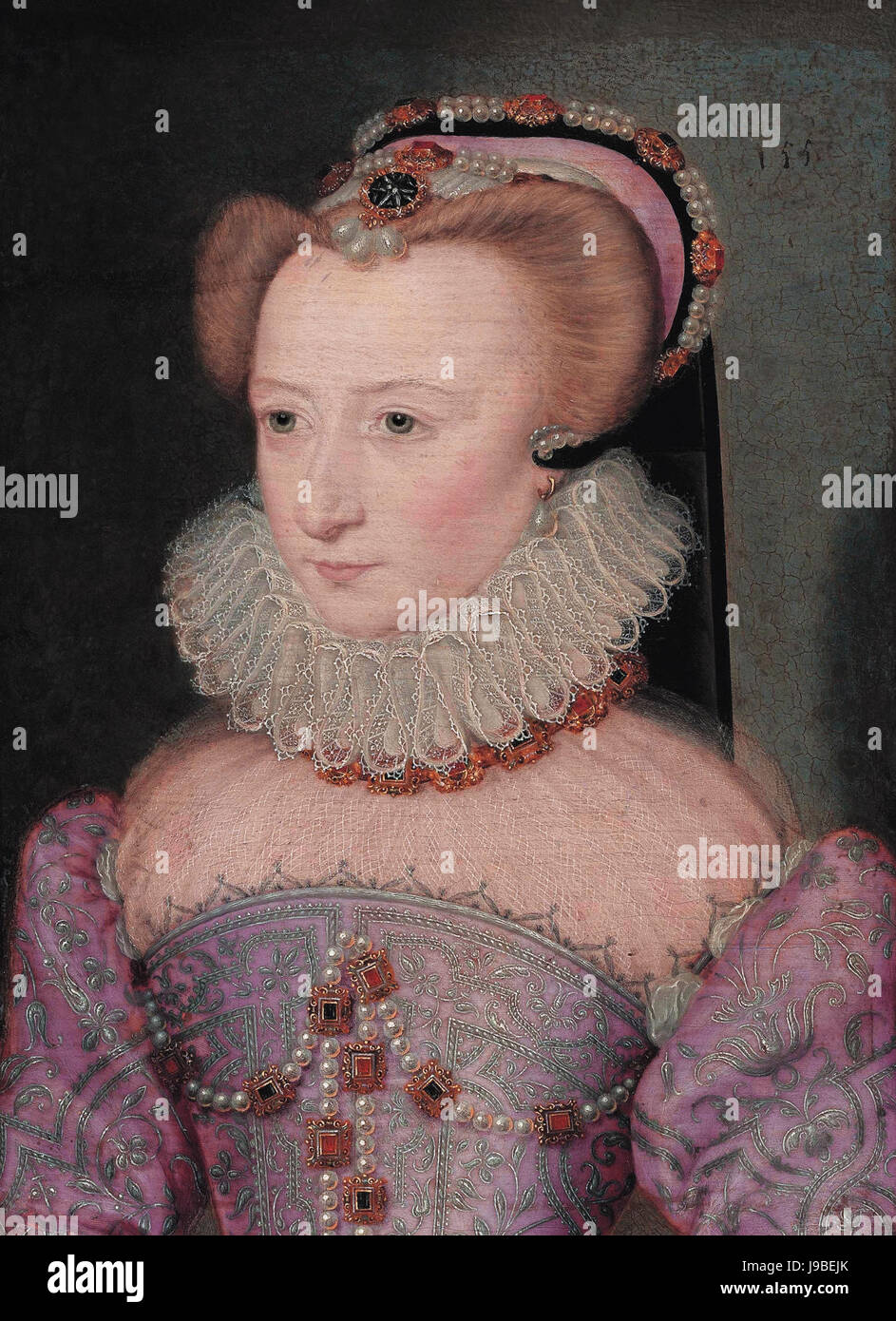 Porträt einer Dame, traditionsgemäß gekennzeichnet als Louise de Lorraine (1553 1601), durch Jean Decourt Stockfoto