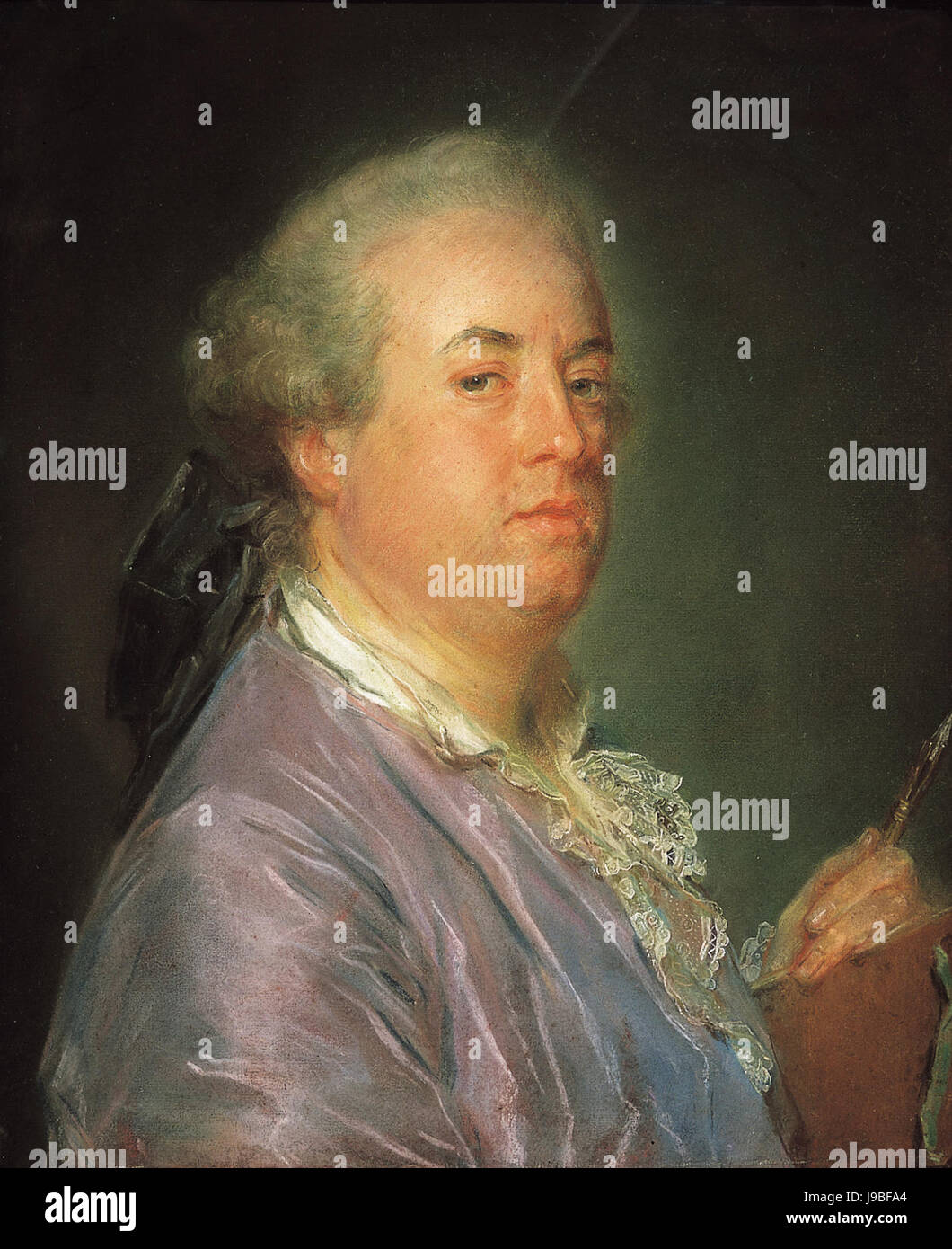 Porträt von Charles Nicolas Cochin II von Jean Baptiste Perronneau, Pastell Stockfoto