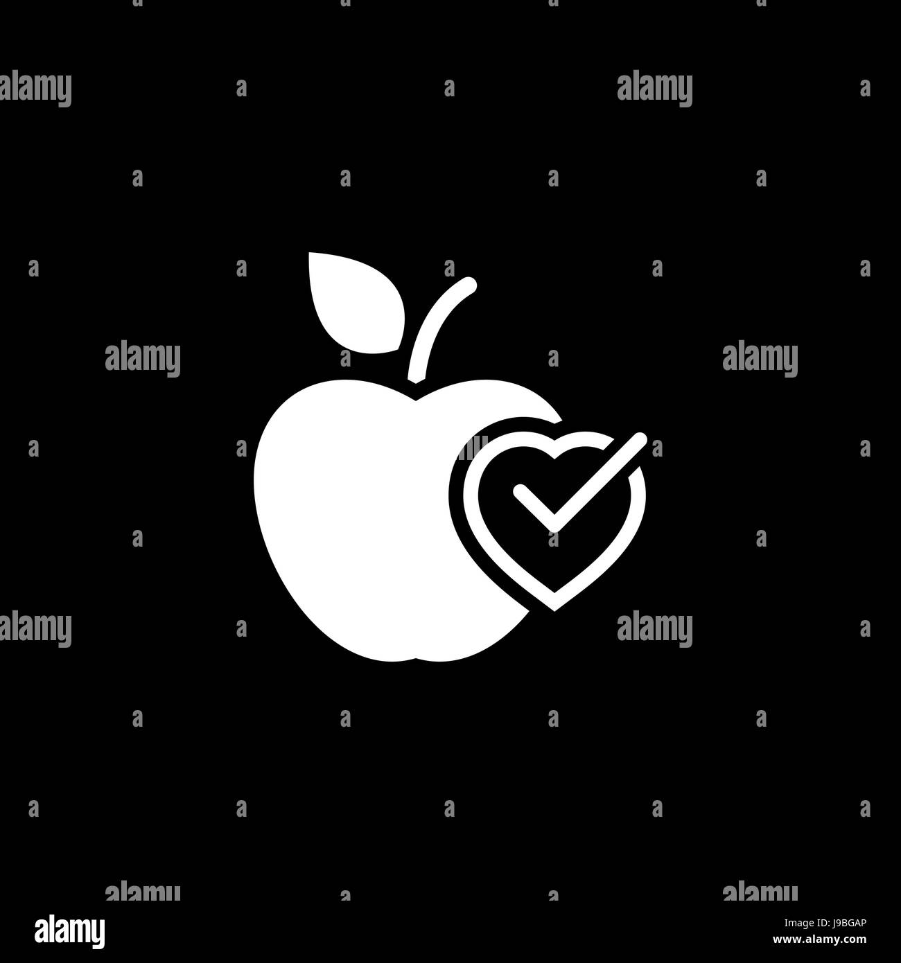 Gesund essen-Symbol. Flaches Design. Stock Vektor