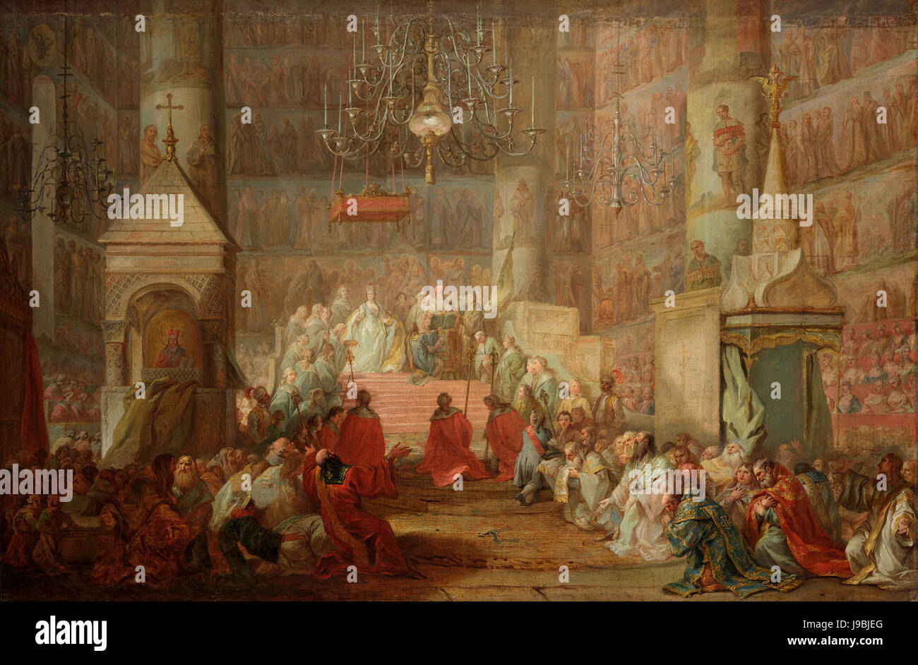 Stefano Torelli. Krönung von Katharina II. (1777, Tretjakow-Galerie) Stockfoto