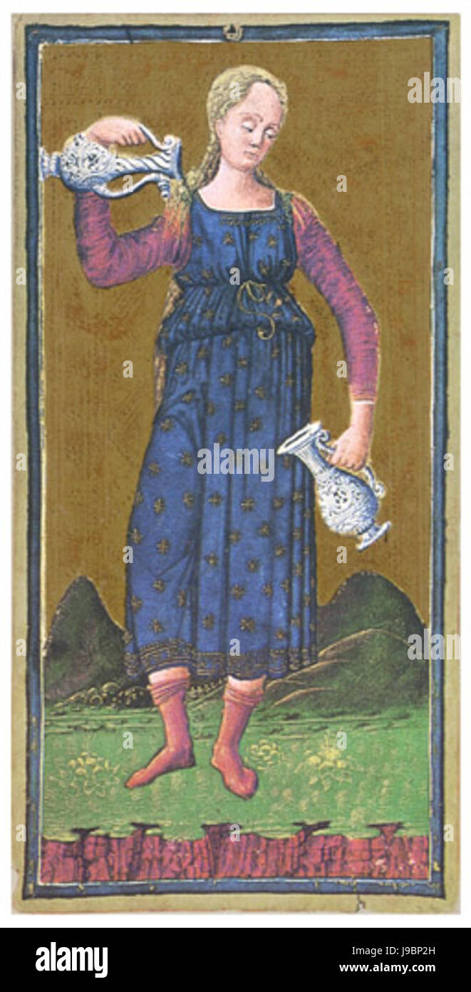 Visconti-Sforza-Tarot-Deck. Mäßigkeit Stockfoto