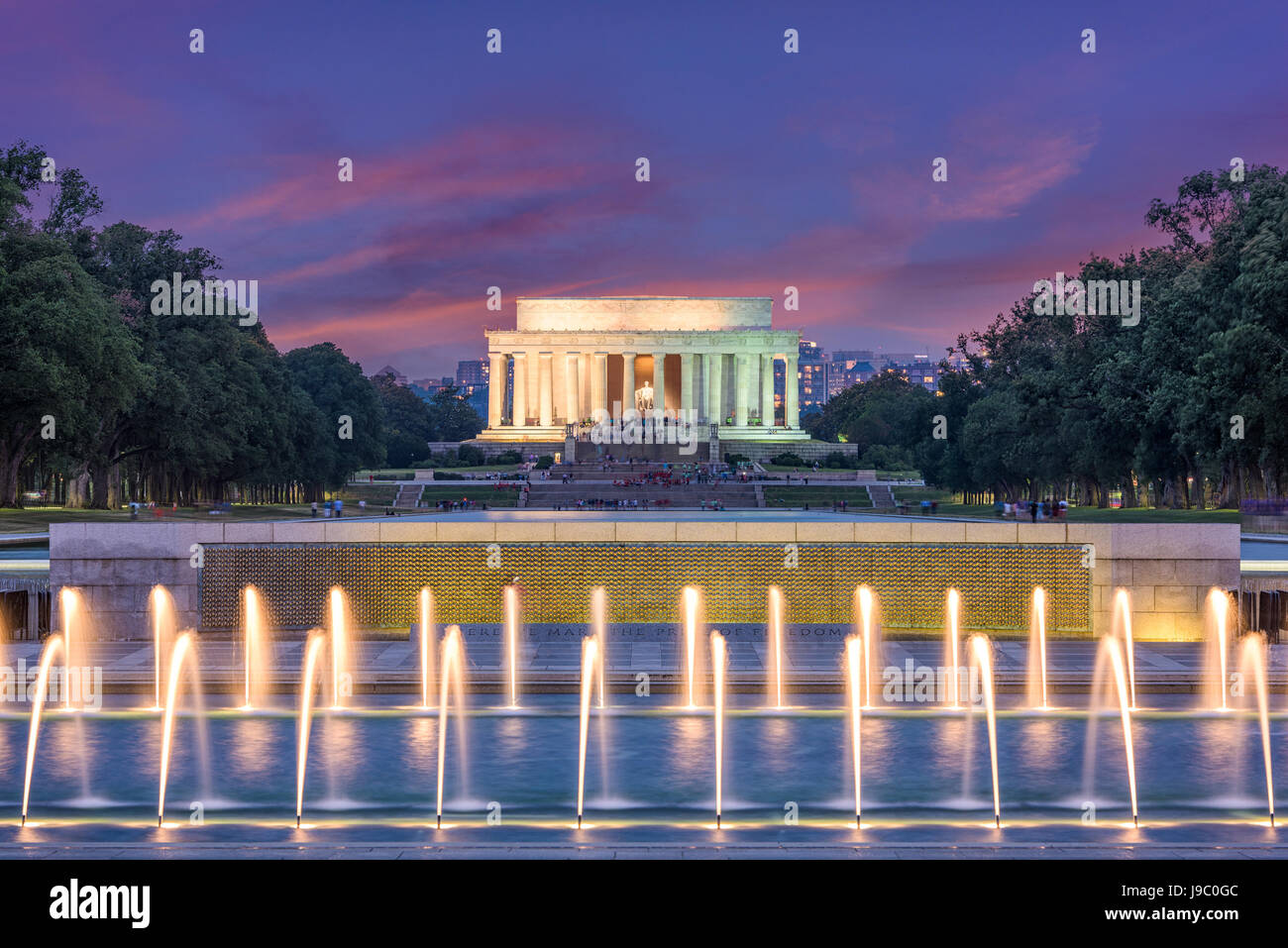 Washington DC, USA am Lincoln Memorial. Stockfoto