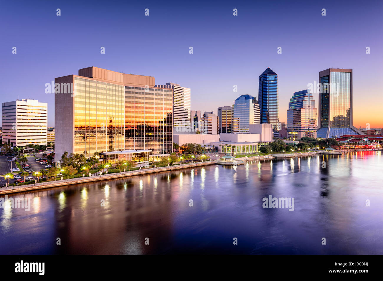 Die Innenstadt von Skyline von Jacksonville, Florida, USA. Stockfoto
