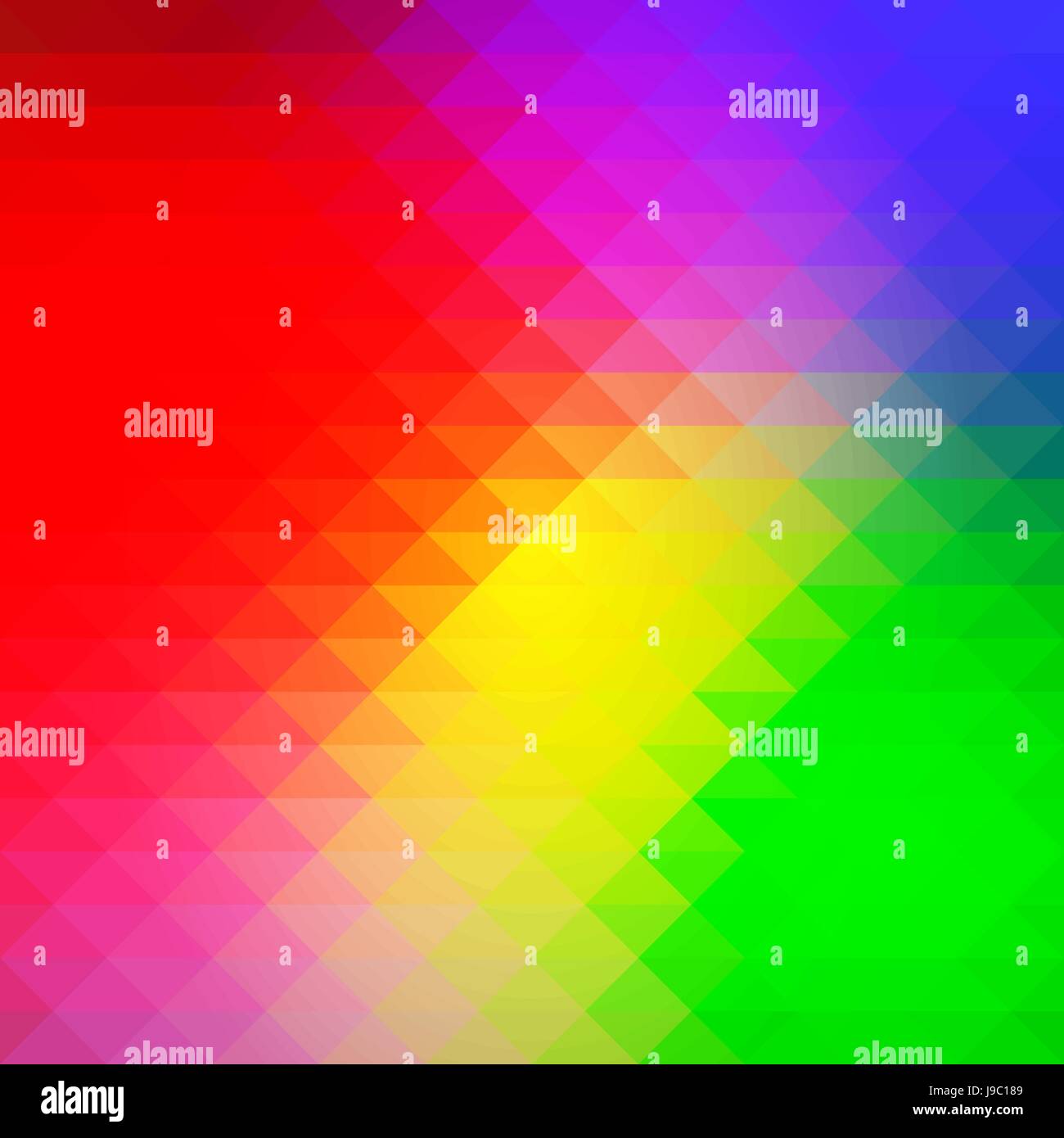 Grün blau orange rot abstrakten geometrischen Hintergrund mit Reihen von Dreiecken, quadratische Stock Vektor