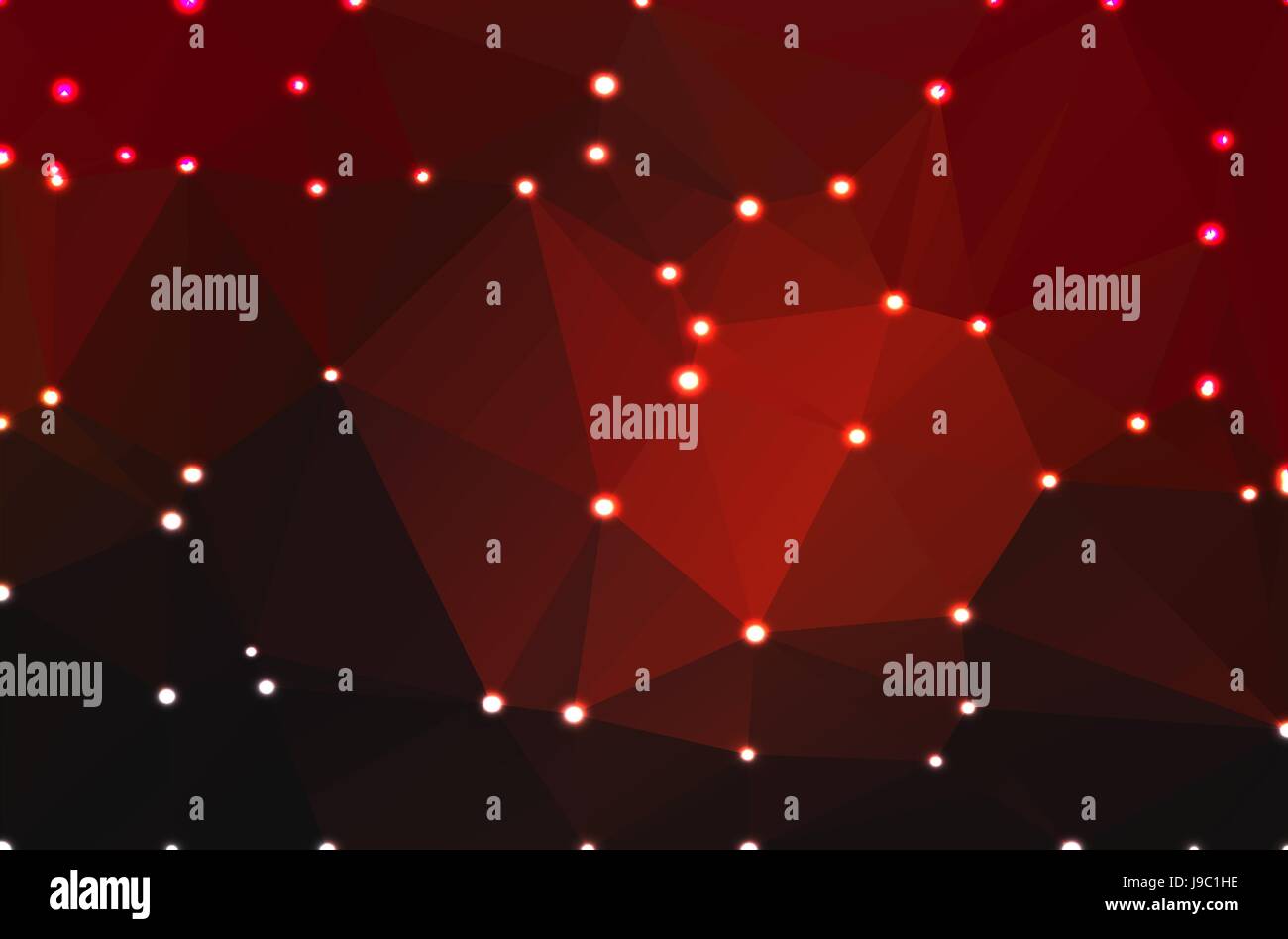 Rot braun schwarz abstrakte low-Poly geometrischen Hintergrund mit defokussierten Lichter Stock Vektor