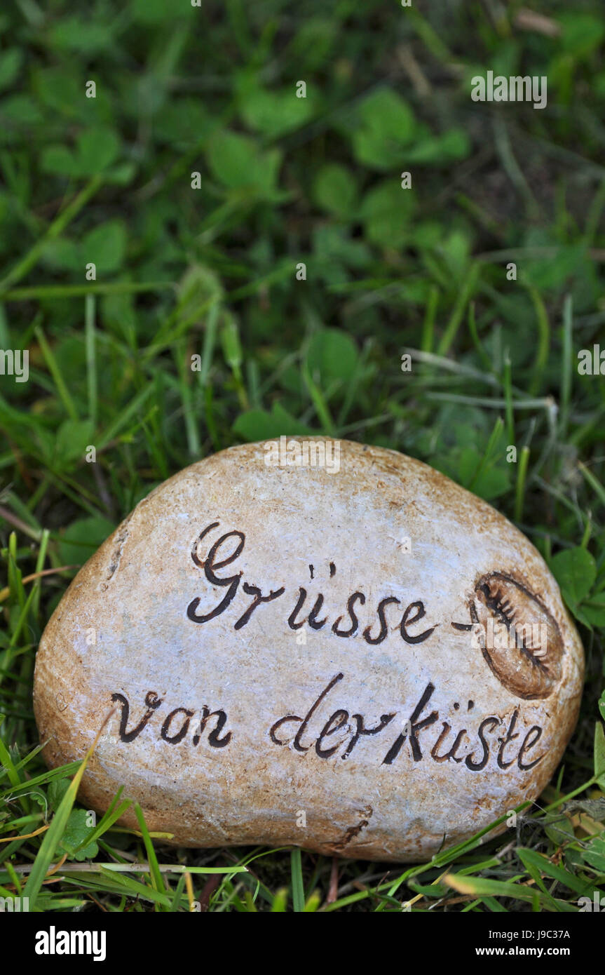 Garten, Stein, Küste, Gärten, Text, Botschaft, Wiese, Rasen, Rasen, grün, Zeichen, Stockfoto