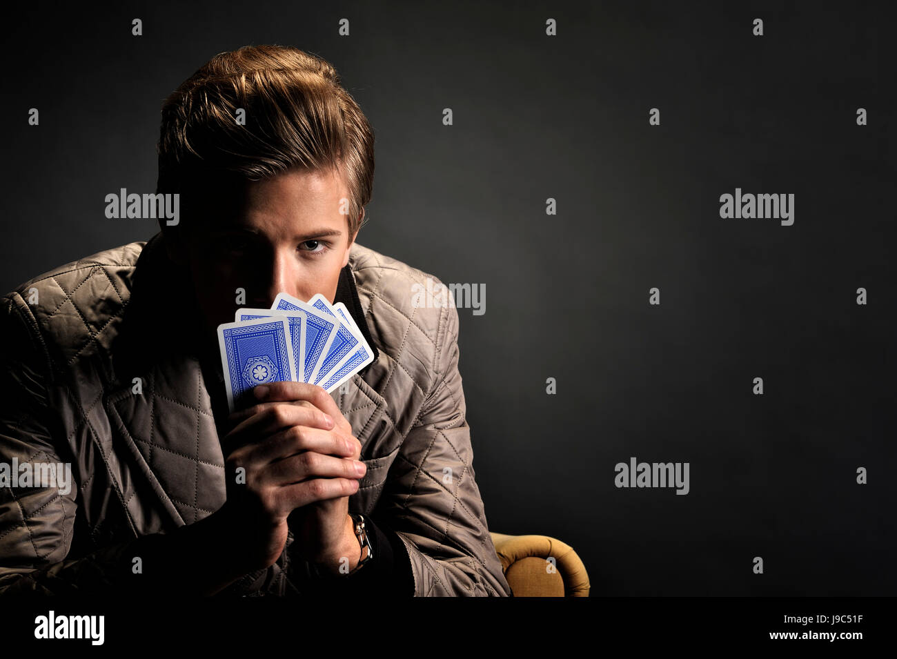 Pokerface Stockfoto