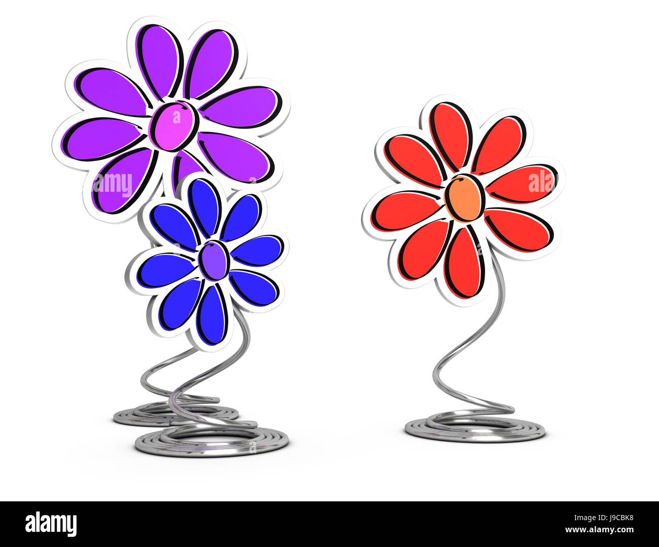 Eco, Blume, Blumen, Pflanze, freundlich, Art, Feder, Metall, drei, klug, Stockfoto