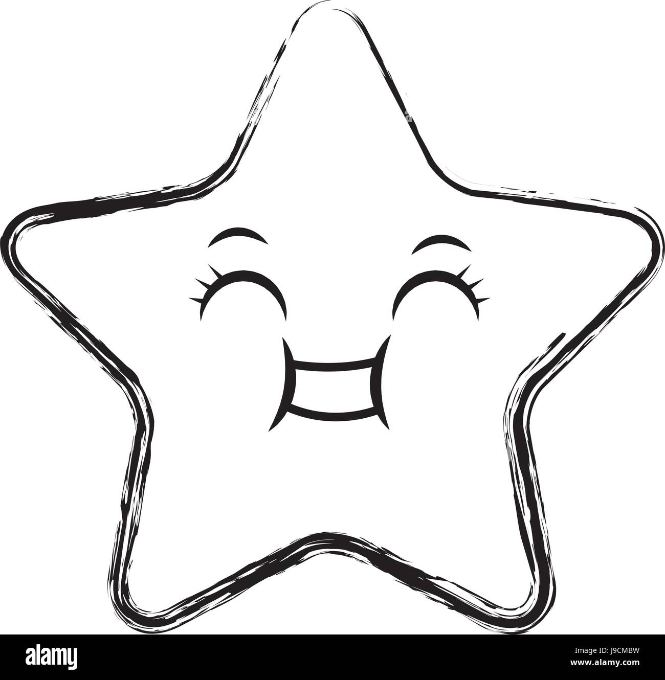 Kawaii niedlich Sterne Karikatur Gesichtsausdruck design Stock Vektor