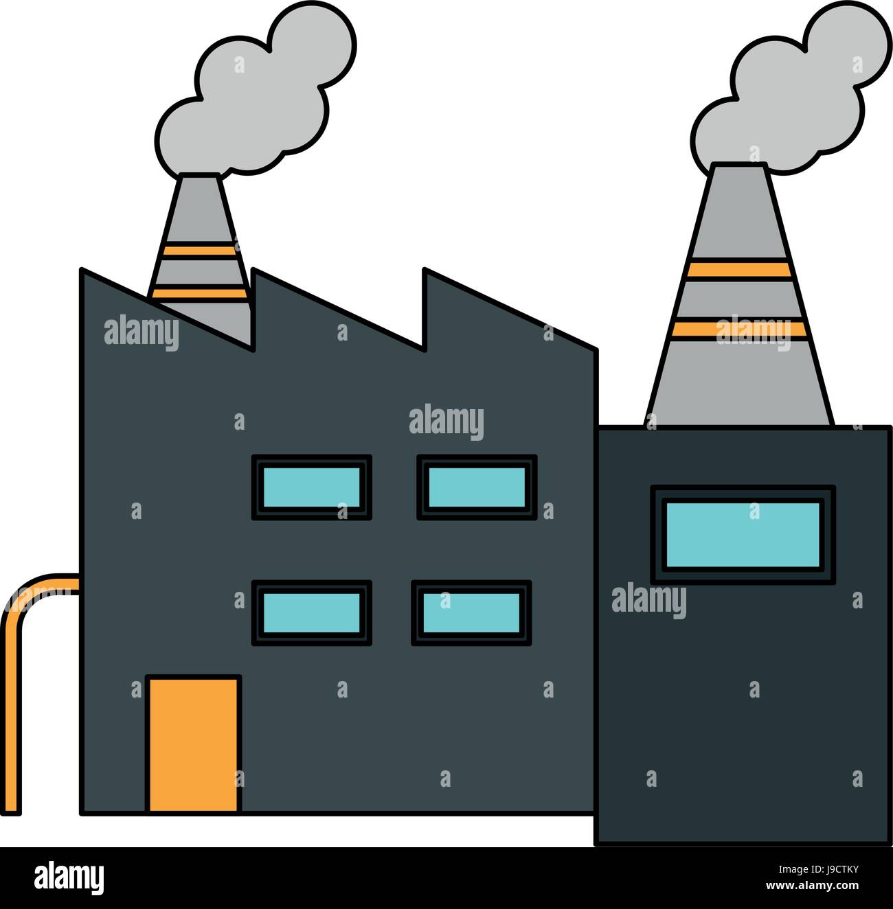 Farbe Bild Cartoon Bau Industrie Fabrik Stock Vektorgrafik Alamy
