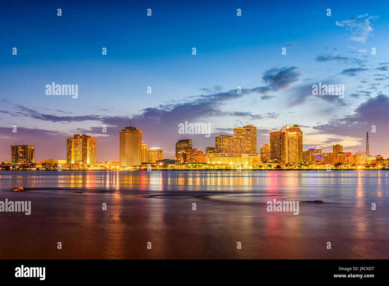 Skyline von New Orleans, Louisiana, USA am Mississippi. Stockfoto