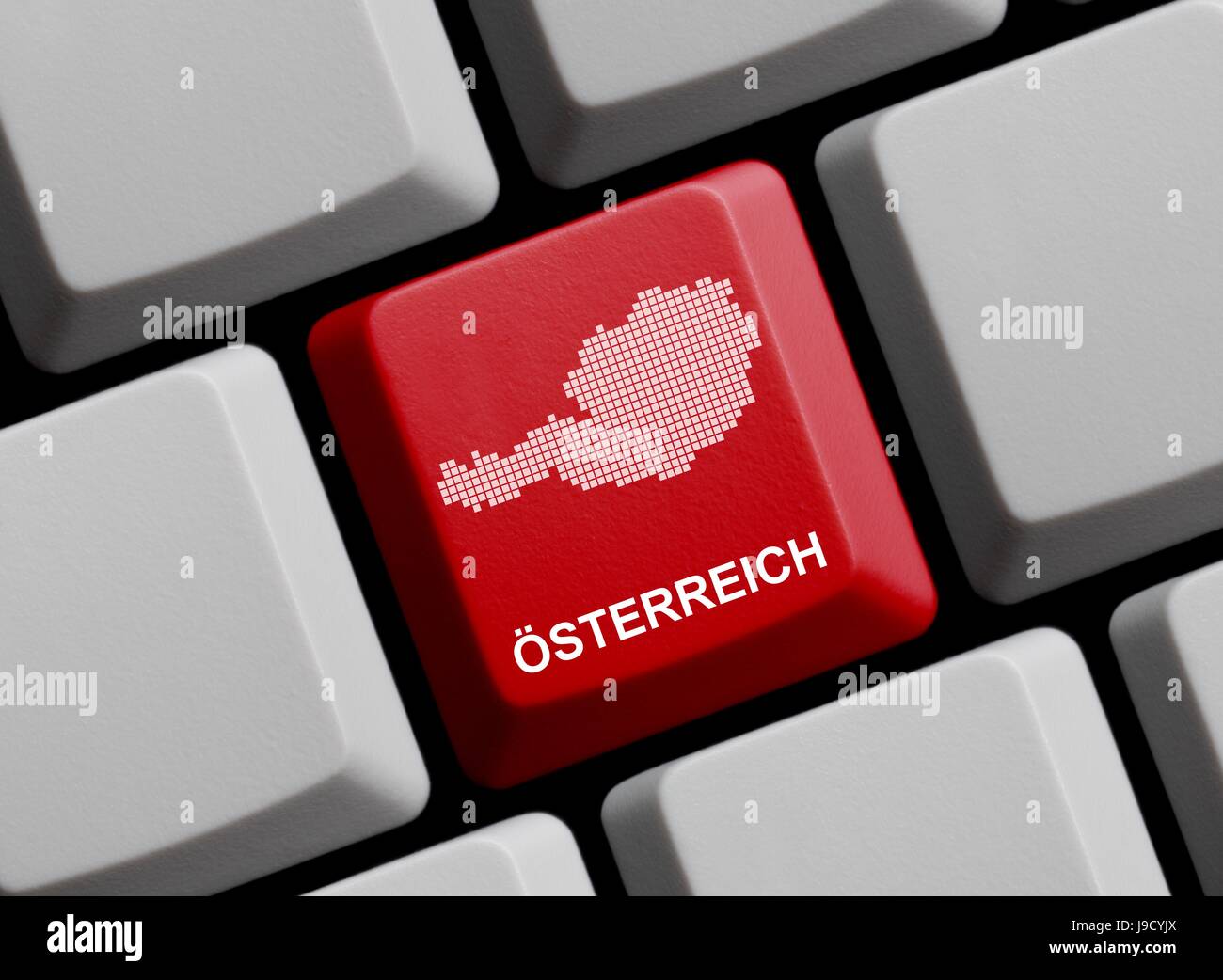 Tastatur, Wien, Österreicher, Karte, Gliederung, Atlas, Weltkarte, Landkarte, Stockfoto