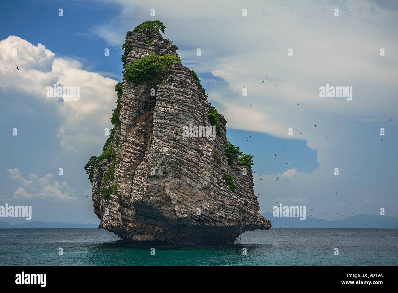 Kalkstein-Felsen-Insel bei Koh Phi Phi, Phuket, Thailand Stockfoto