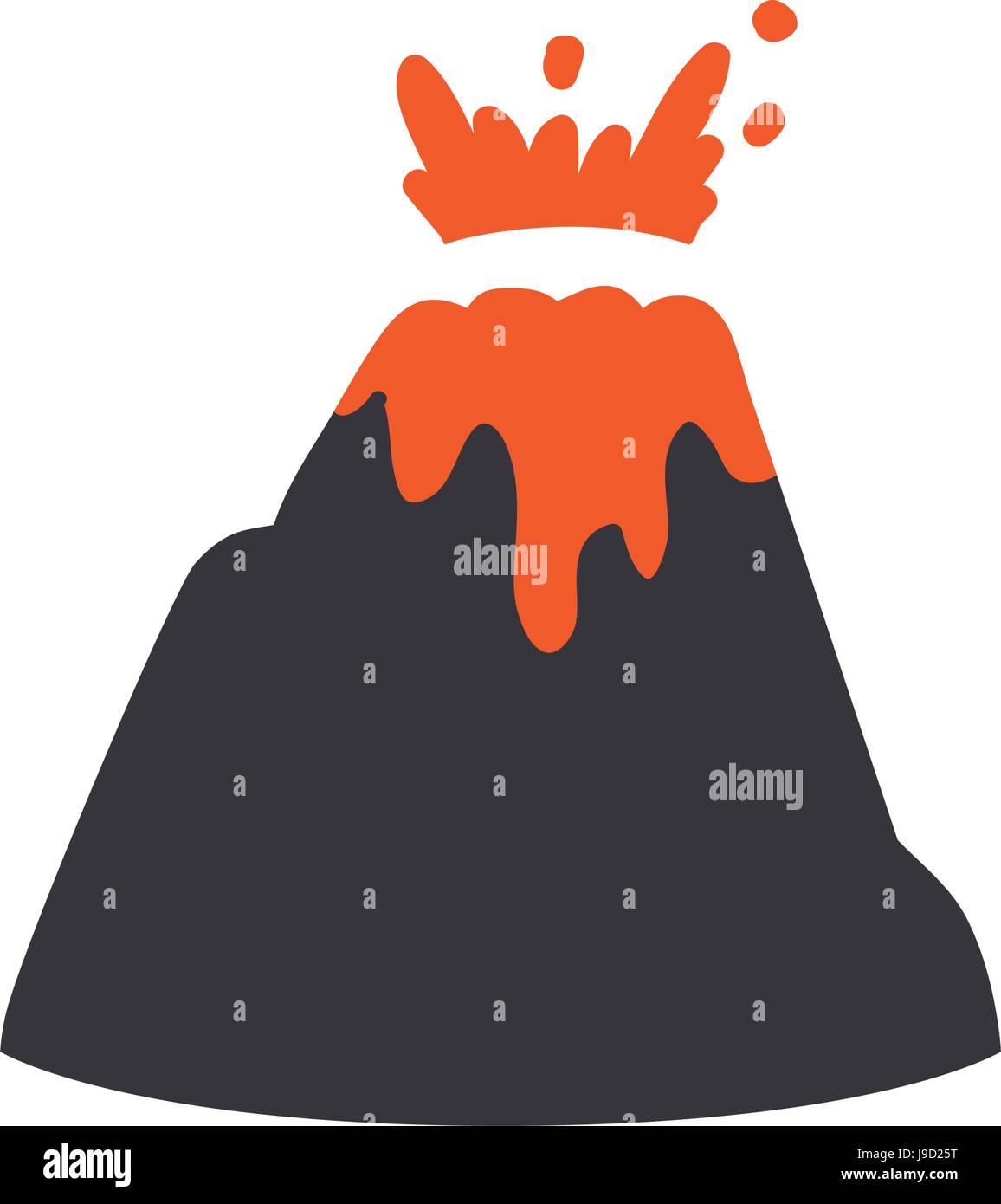 Vulkanausbruch mit Lava und Felsen Stock Vektor