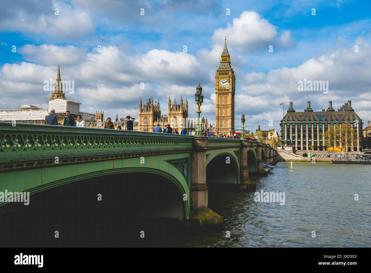 Big Ben, Westminster Bridge, Houses of Parlament, Themse, London, England, Vereinigtes Königreich Stockfoto