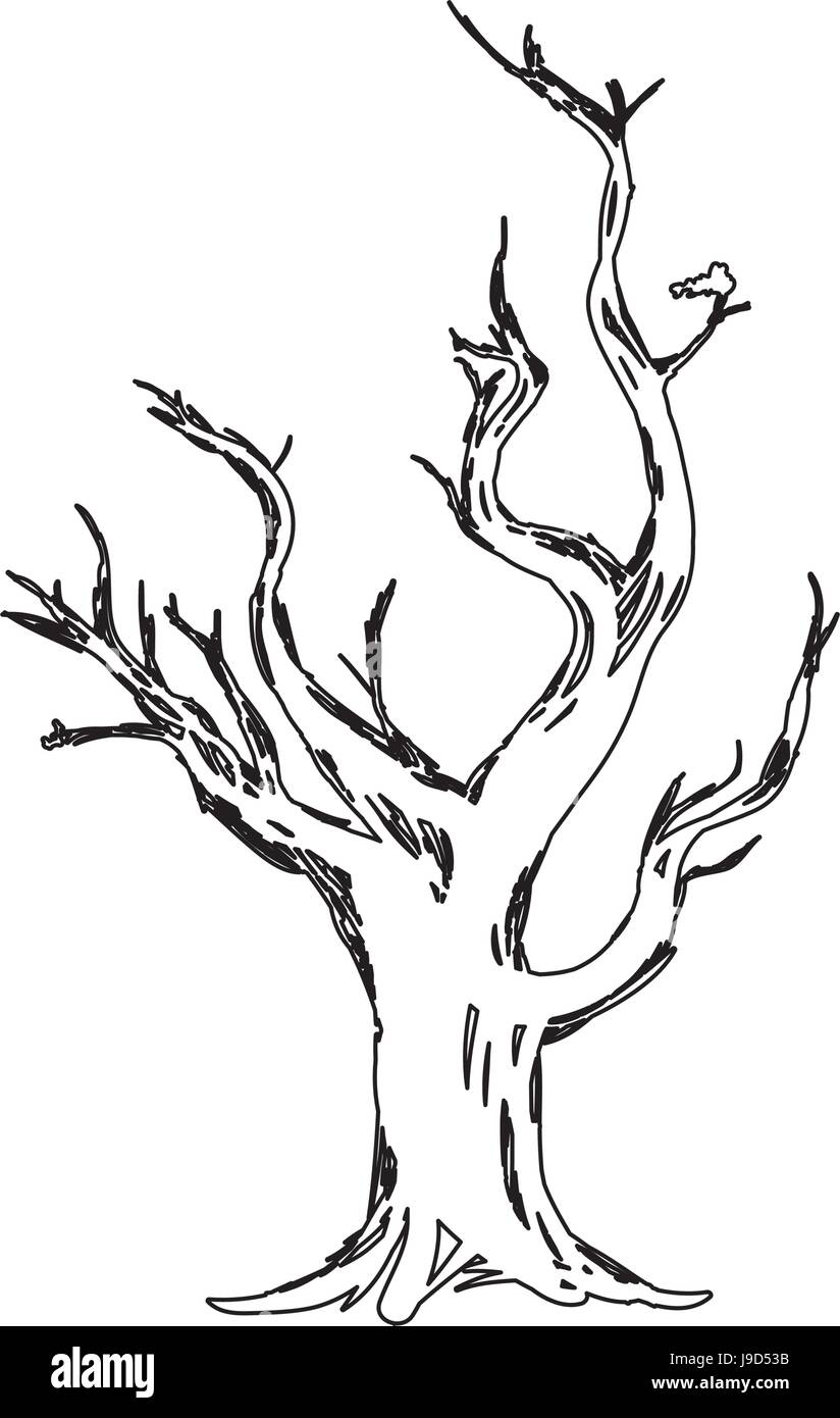Trockenen Baum silhouette Stock Vektor