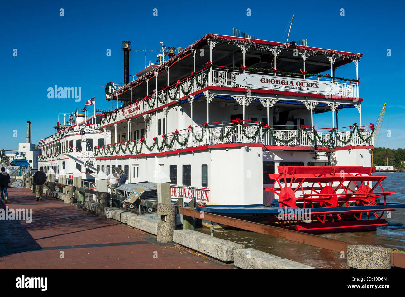 Riverboat auf den Savannah River, Savannah, Georgia, USA, Nordamerika Stockfoto