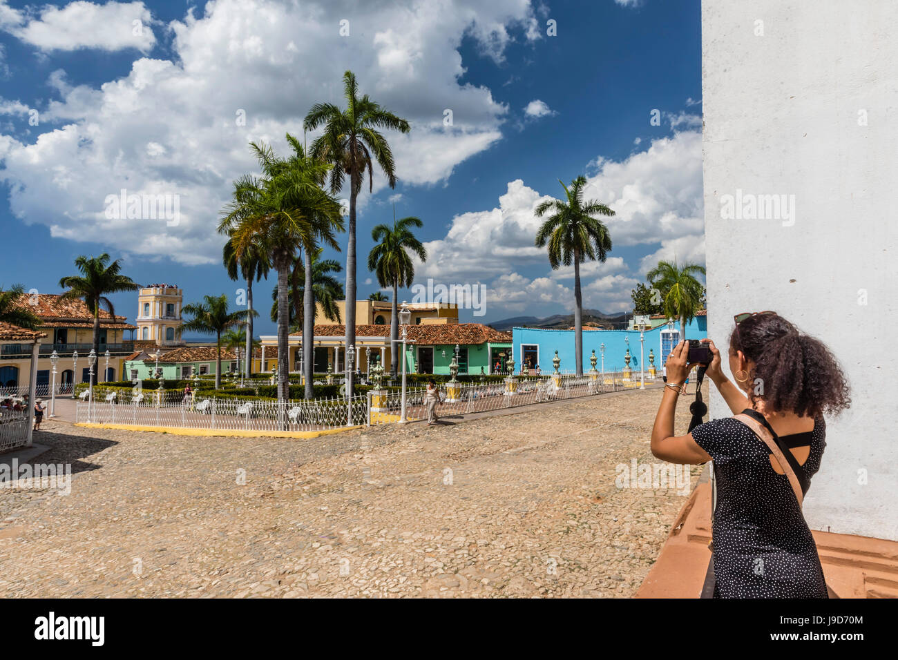 Ein Blick auf die Plaza Mayor in Trinidad, UNESCO World Heritage Site, Kuba, West Indies, Karibik, Mittelamerika Stockfoto