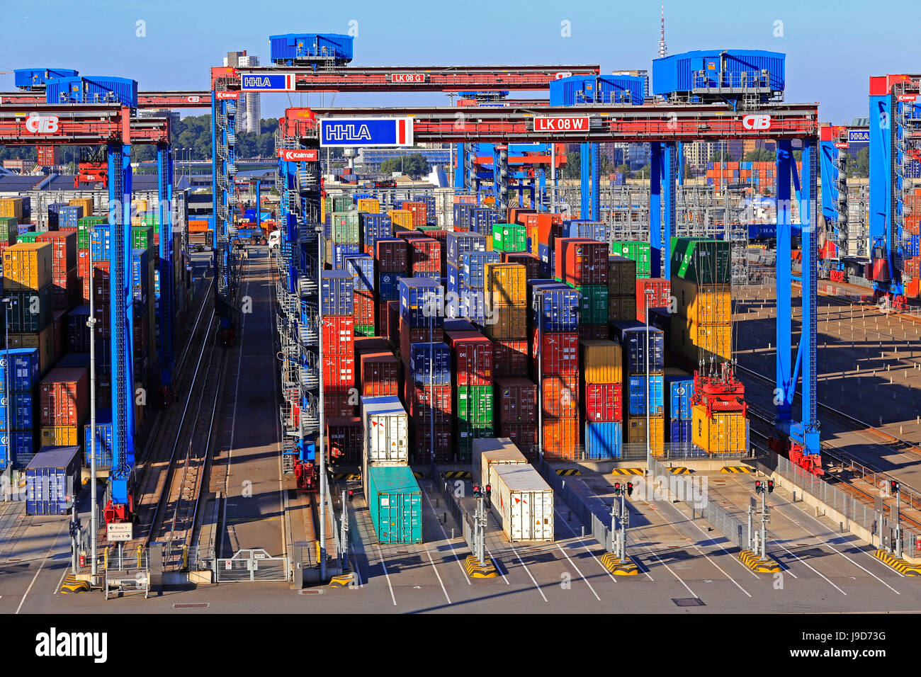 Container Terminal Abfertigung, Hafen Hamburg, Hamburg, Deutschland, Europa Stockfoto