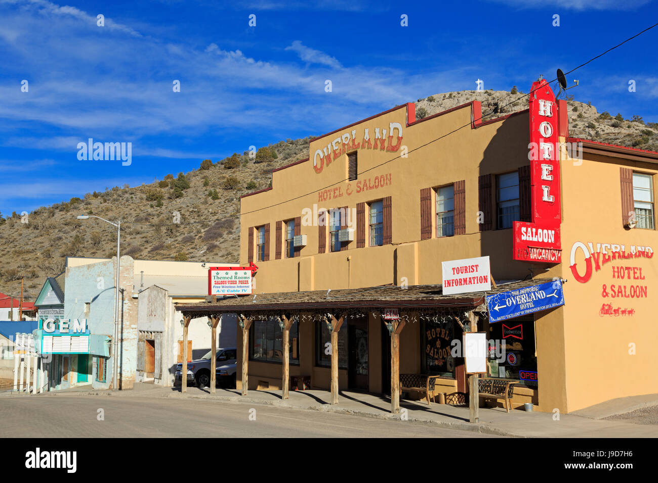 Overland-Hotel und Saloon, Pioche, Nevada, USA, Nordamerika Stockfoto