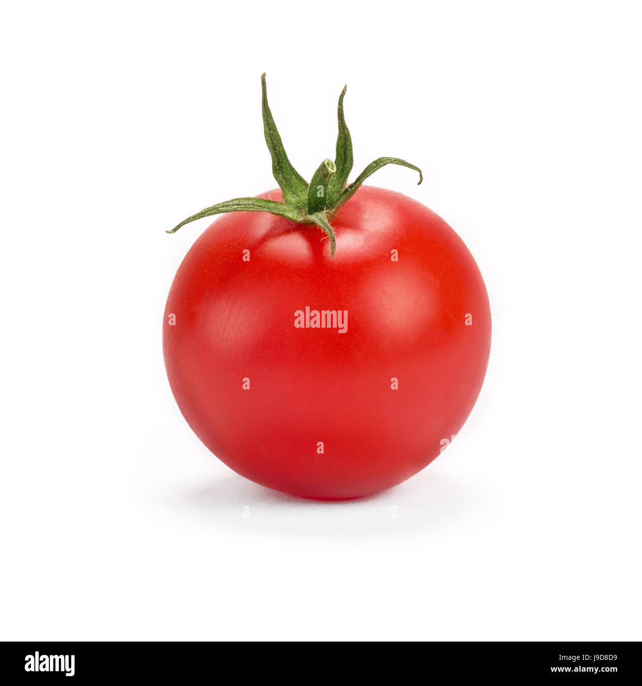 eine frische rote Tomate, isoliert Stockfoto