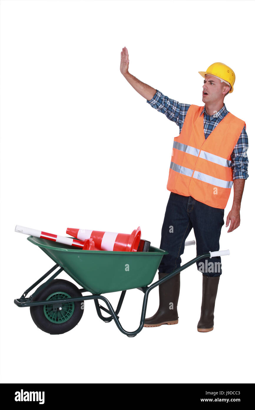 Vorsicht, Blockade, Bar, Barrikade, raving, wütend, wütend, irately, Behörde, Stockfoto