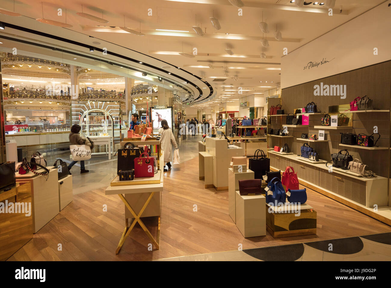 Interieur, Kaufhaus Galeries Lafayette, Boulevard Haussmann, Paris, Frankreich Stockfoto