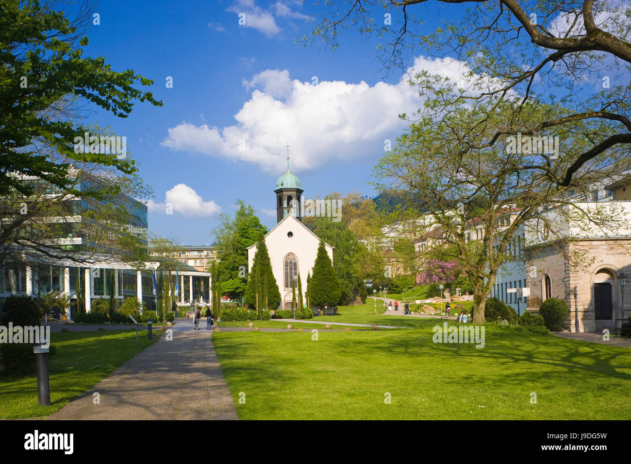 Caracalla Spa mit Spitalkirche, Baden-Baden Stockfoto