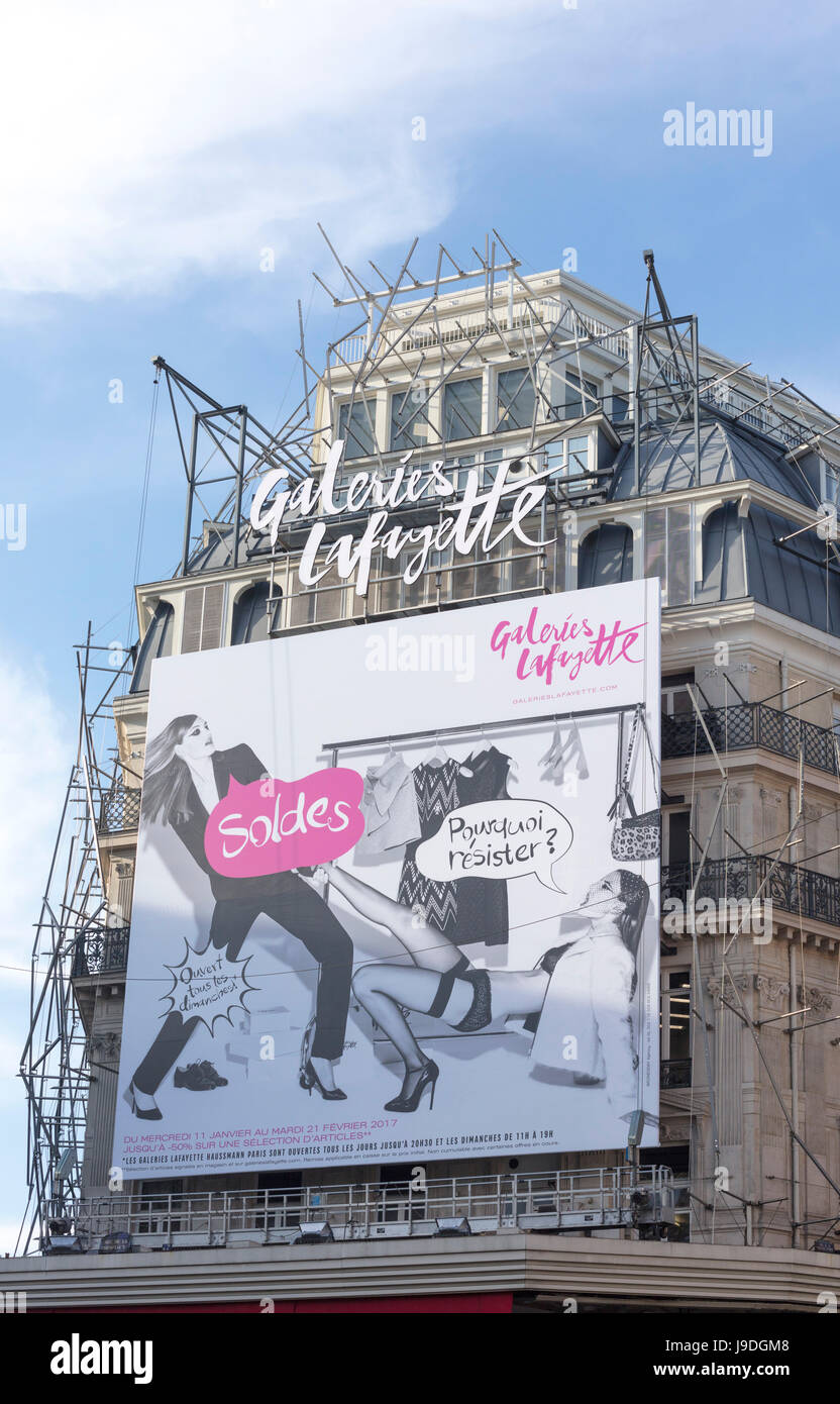 Galeries Lafayette Kaufhaus, Boulevard Haussmann, Paris, Frankreich Stockfoto