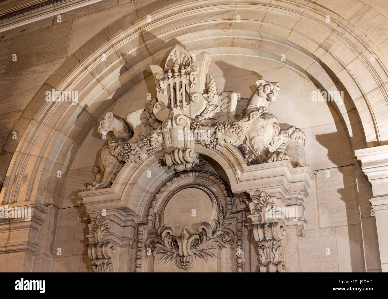 Skulptur im Innenraum, Palais Garnier-Oper, Paris, Frankreich Stockfoto