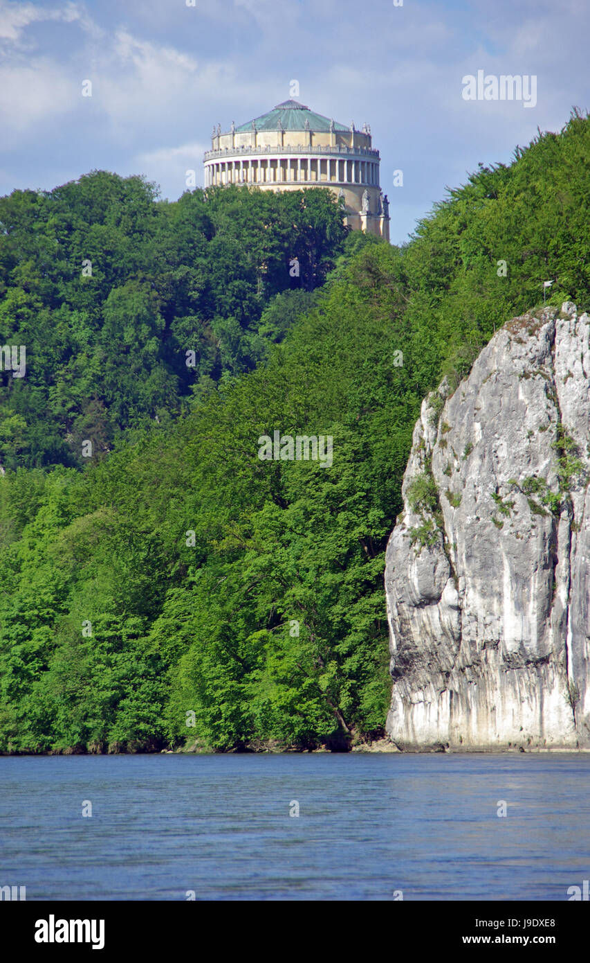 Donau Duchbruch in Kelheim mit Liberty hall Stockfoto