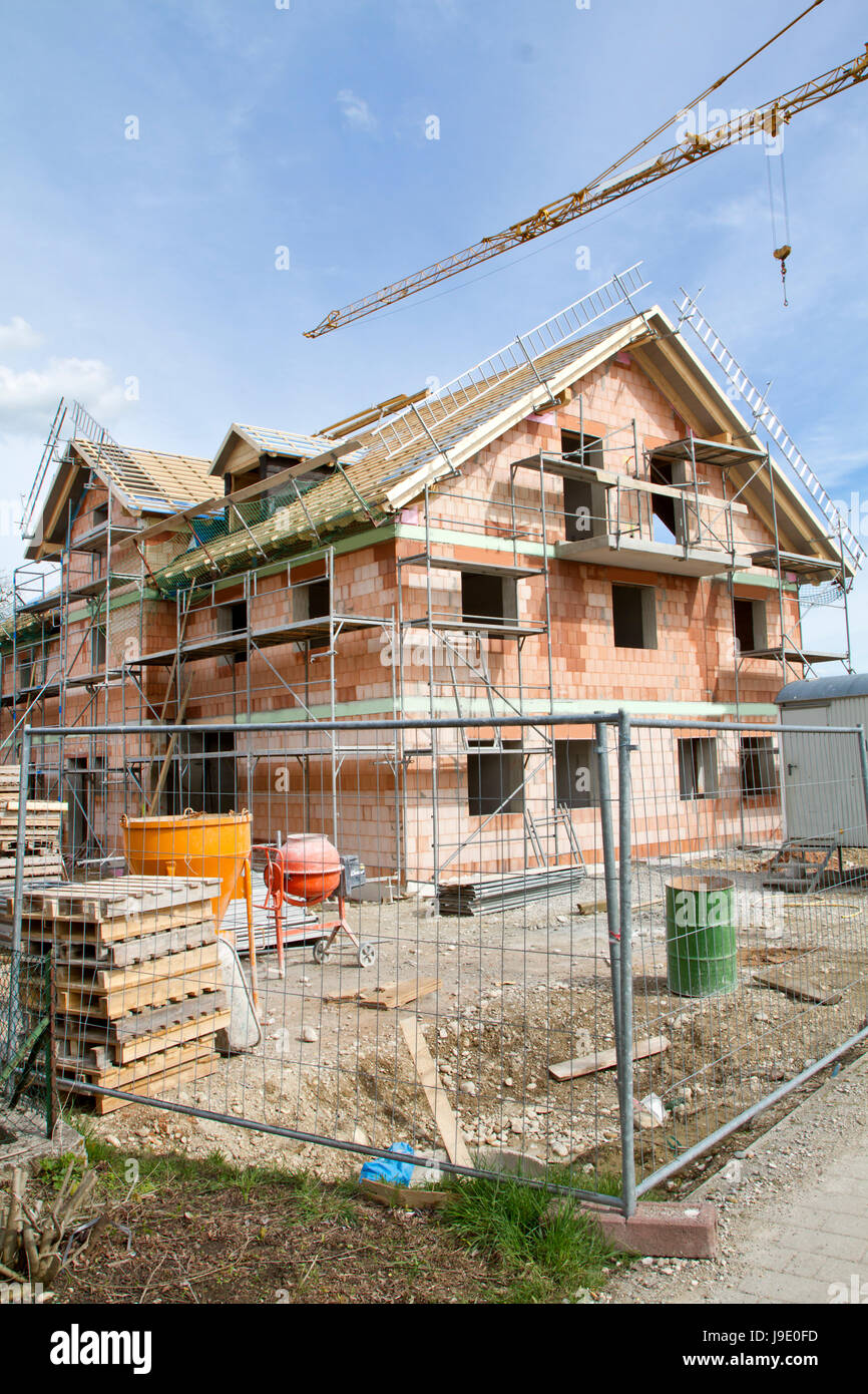 Bau eines Mehrfamilienhauses, bayern Stockfoto