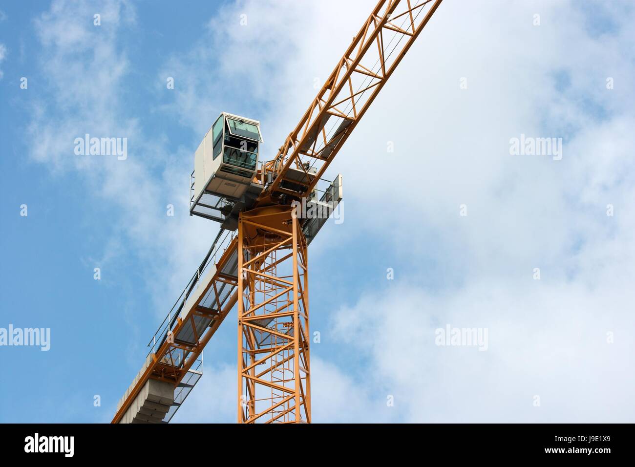 blau, Turm, tief, Spalte, klar, Firmament, Himmel, gelb, Kran, blau, Haus, Stockfoto