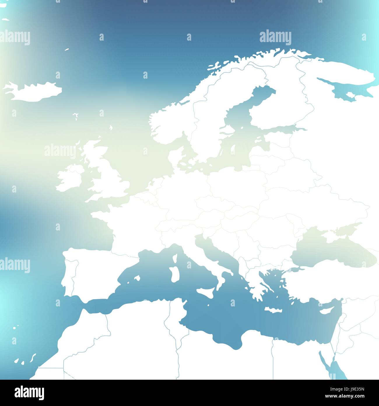 Politische Karte von Europa. Abstrakte unscharfen Hintergrund. Vektor-Illustration. Stock Vektor