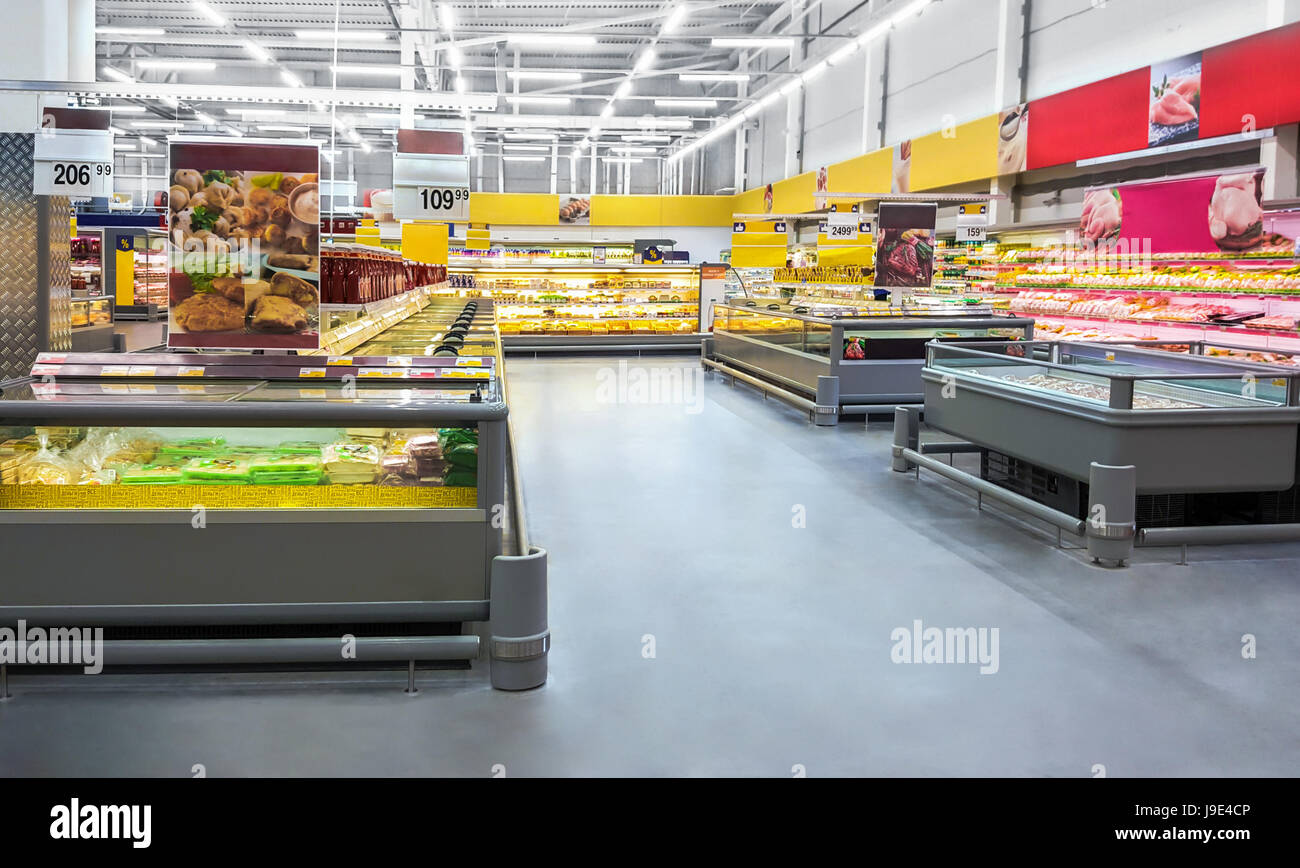 Moskau, Russland - MART 29: Einkaufszentrum Lenta am MART 29, 201 Stockfoto