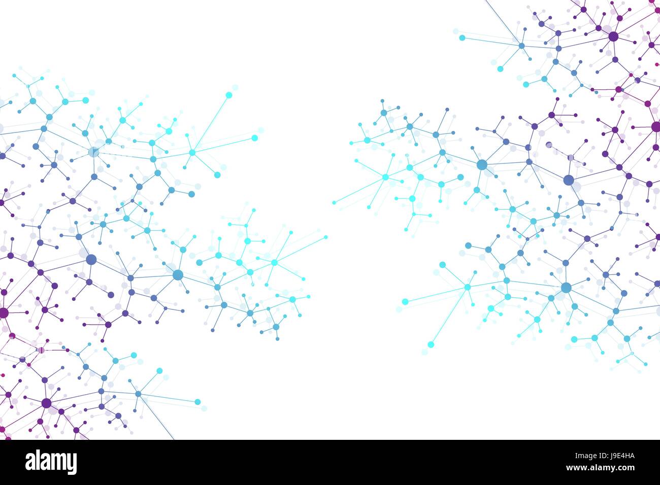 Struktur-Molekül Atom Dna und Kommunikation Hintergrund. Konzept der Neuronen. Verbundene Linien mit Punkten. Illusion-Nervensystem. Medizinischen wissenschaftlichen Hintergrund. Vektor-Illustration. Stock Vektor