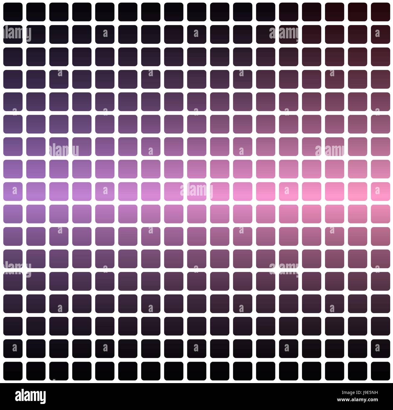 Lila blau rosa Vektor abstrakt abgerundete Ecken Fliesen Mosaik über quadratischen weißen Hintergrund Stock Vektor