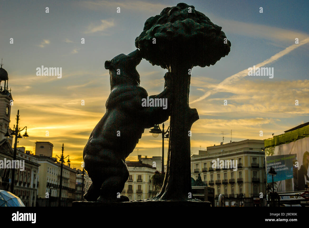 El Oso y El Madrono Statue in Madrid Stockfoto