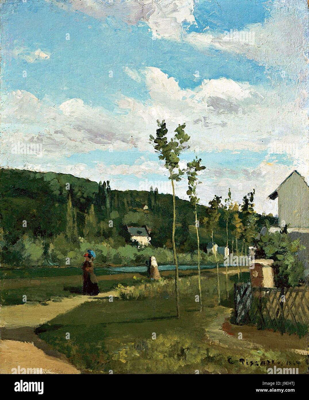 Camille Pissarro - Kinderwagen auf einer Landstraße, La Varenne-Saint-Hilaire Stockfoto