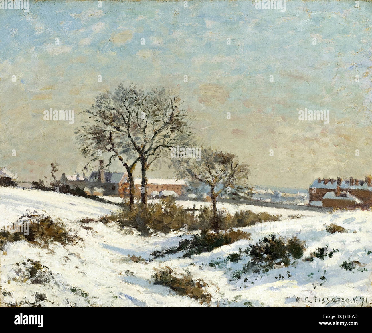 Camille Pissarro - Schneelandschaft bei South Norwood - 1871 Stockfoto