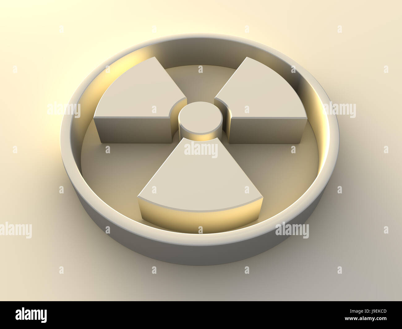 Gefahr, Vorsicht, Atom, Zeichen, radioaktiv, Radioaktivität, Kernenergie, Piktogramm, Stockfoto