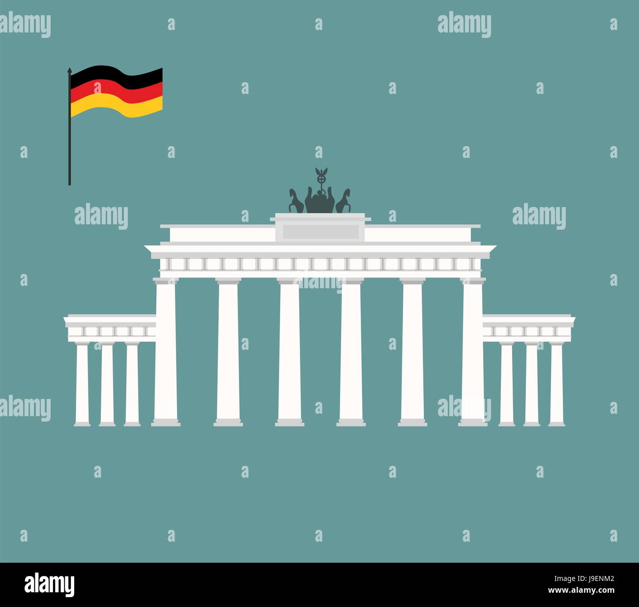 Brandenburger Tor in Berlin. Wahrzeichen von Deutschland. Architektur-Attraktion des Landes. Vektor-illustration Stock Vektor