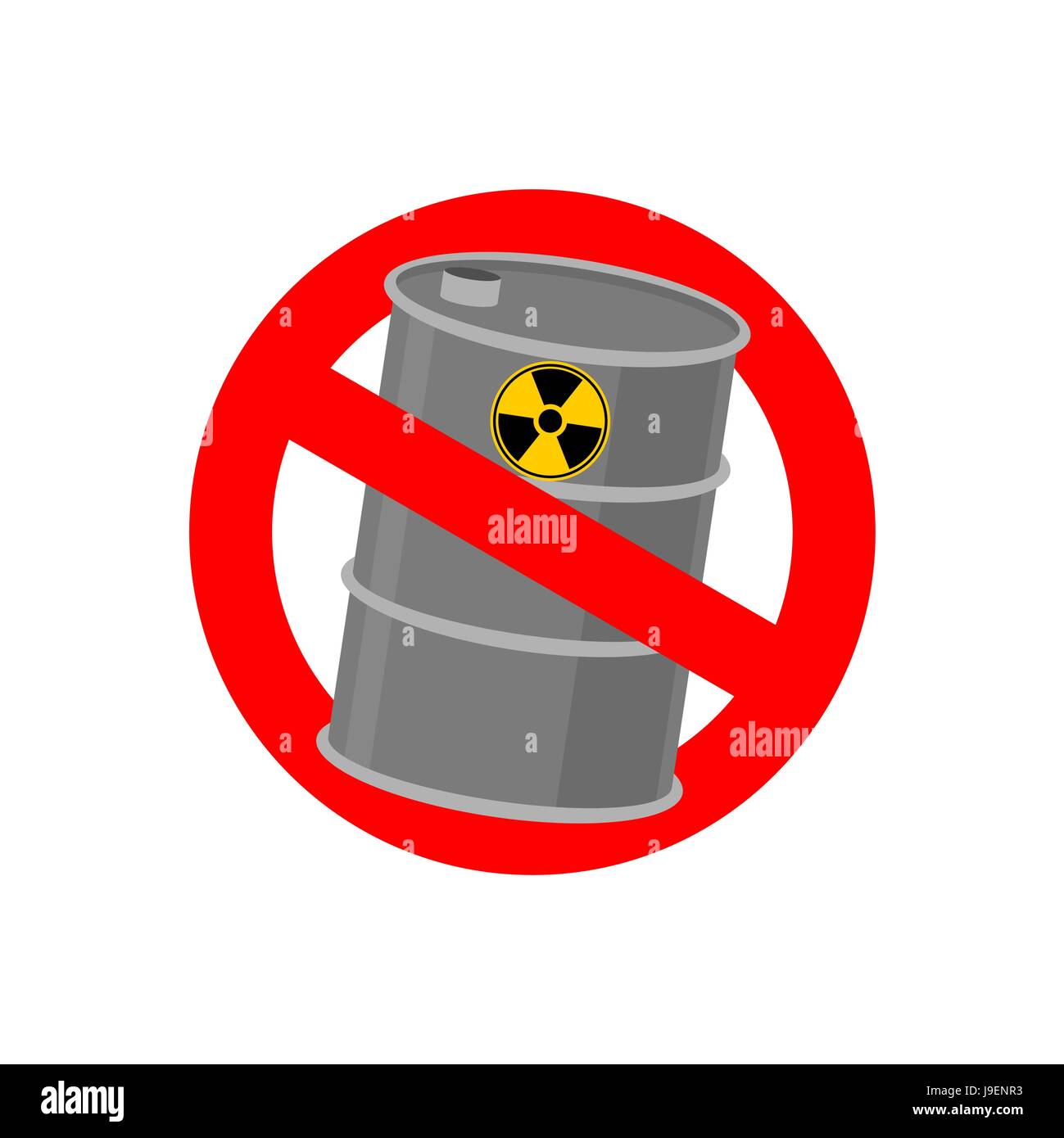 Das Verbot Zeichen Biohazard. Lauf von giftigen Abfällen gekreuzt. Vektor-illustration Stock Vektor