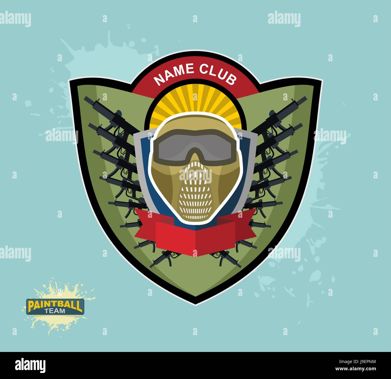 PaintballLogoEmblem. Paintball Pistolen und Flügel. Sterblichen Heraldik