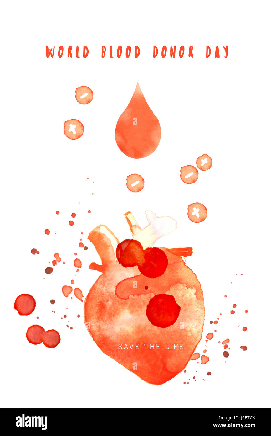 Welt-Blut-Spender-Tag-Design-Konzept Stockfoto