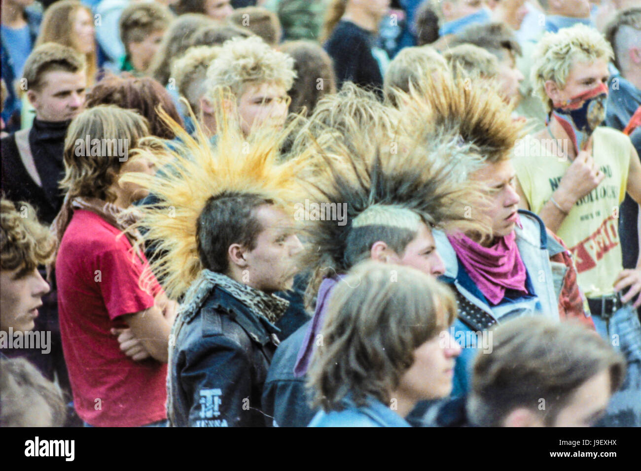Polnische berühmte Rock und Punk und alternative Musik-Festival in Jarocin, 1991. Geruch der Rebellion. Stockfoto
