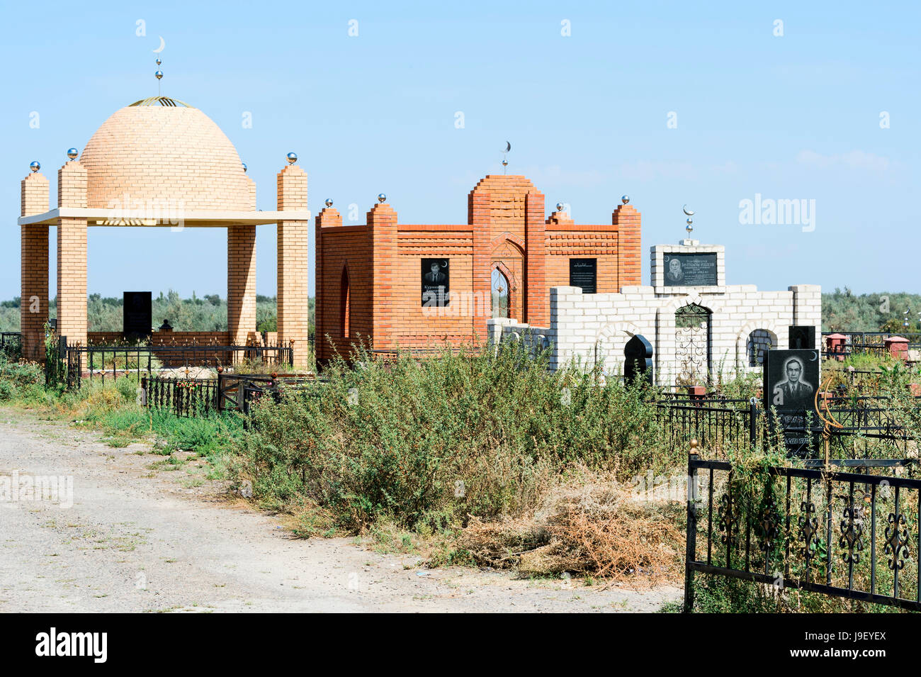 Muslimischen Friedhof, Sati Dorf, Tien-Shan-Gebirge, Kasachstan Stockfoto